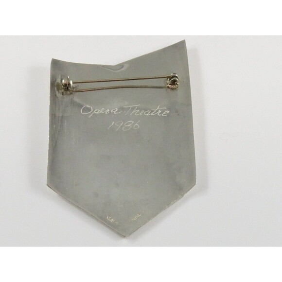 Large 1986 Opera Theatre Performing Arts Mask Pin Sterling Silver by GMS - Picture 6 of 8